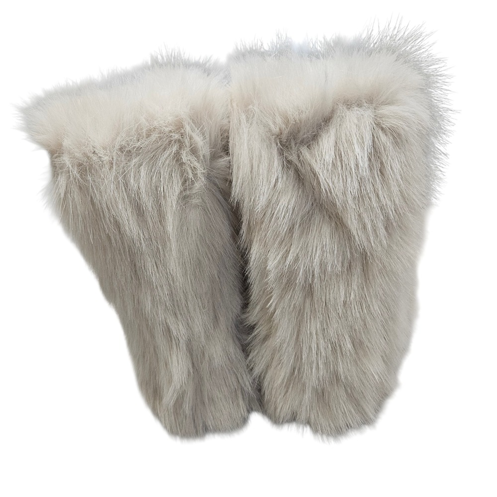 Wild Diva Faux Fur Boots Womens Size 9 Beige Shaggy Yeti Après Ski Cozy Winter - Picture 5 of 9